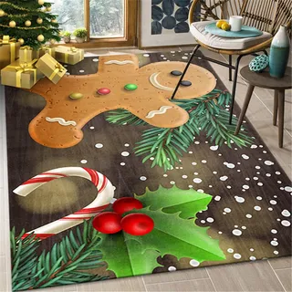 JLCP Großer Wohnzimmer Teppich 200X300cm Weihnachtsteppiche Für Wohnzimmer Schlafzimmer Badezimmer Balkon Waschbar Und rutschfest Weihnachtsküchenteppich Und Matte,Weihnachtsdekorationen,5,140x200cm