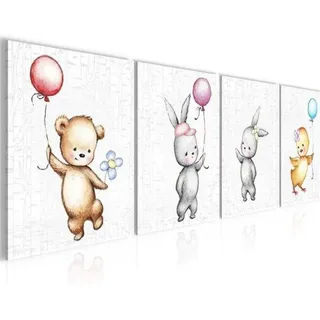 Famanu Wanddekoration Tiere für Kinderzimmer - XXL 160x50 cm, bunt, modern