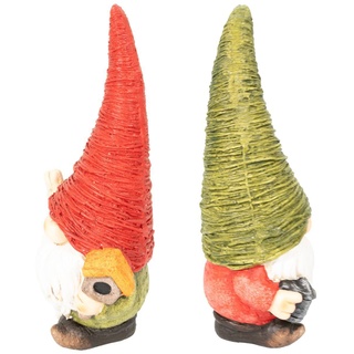 Wichtel 42,5 cm hoch, Weihnachtswichtel aus Magnesia, Gnome 2er Set