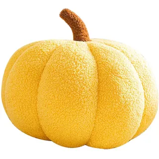 Halloween-kürbis-dekokissen – Weiches Und Flauschiges Kürbiskissen Fürs Sofa – Niedliche Halloween-dekoration – 28 Cm – Gelb