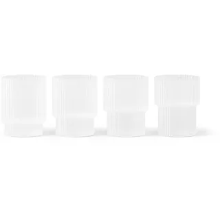 Ferm Living - Ripple Trinkglas small, frosted (4er-Set)