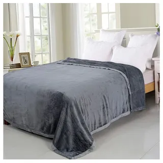 Bronze Uni Kuscheldecke 150 x 200 cm Grau