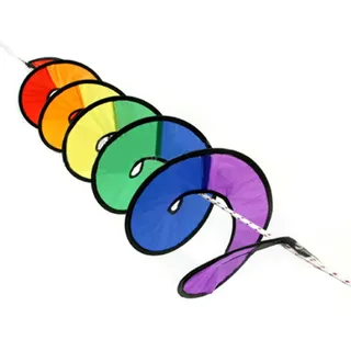 Windspiel aus Nylon, Regenbogen-Spirale, für Garten, Heimdekoration