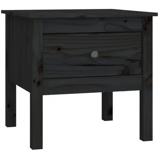 vidaXL Beistelltisch Couchtisch Wohnzimmertisch Kaffeetisch Sofatisch Teetisch Tisch Nachttisch Holztisch Schwarz 50x50x49cm Massivholz Kiefer