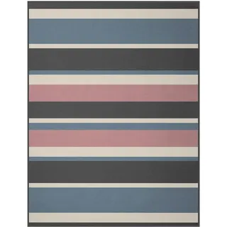 Biederlack Stripe Kuscheldecke 150 x 200 cm Blau/Pink