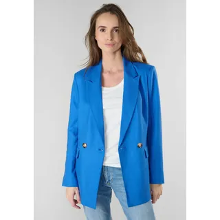 LE TEMPS DES CERISES Jackenblazer LE TEMPS DES CERISES "BEKY", Damen, Gr. S, blau, 75% Viskose, 25% Leinen, klassisch, Blazer, in modischem Design