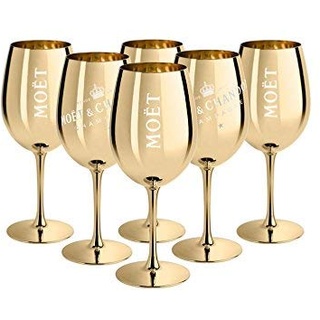 6x Ice Imperial Champagnerglas Echtglas Gold - Champagne Moët & Chandon, 450 milliliters