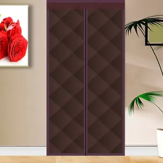 Wärmeschutzvorhang Winter Magnetisch Wärmeschutz im Winter Hitzeschutz Türvorhang Thermo kälteschutz Filz für türen Balkontür Außentür Wohnzimmer105x265cm Braun