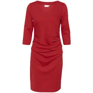 KAFFE Kleid KAindia Damen Kleid 3/4 Arm Knielang Cocktail V-Ausschnitt Cocktailkleid L, Haute Red - L