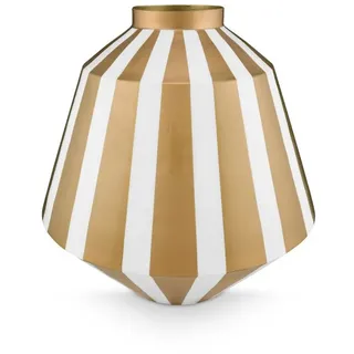 PiP Studio Dekovase Vase Metall Stripes weiß-gold 35cm (Vasen) bunt