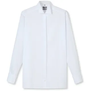 Olymp Herren, Smokinghemd weiß Baumwolle, Comfort Fit, weiß, NOS