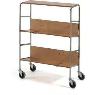 Aktenwagen lang mit Abdecketage 2 Etagen 75x29cm buche
