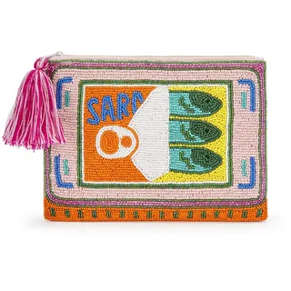 Clutch CODELLO "Sardine Tin", Damen, rosa, Obermaterial: 100% Baumwolle CO., Taschen, mit Quaste
