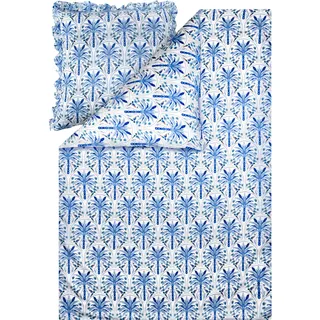 LIVARNO® Mikrofaser-Satin-Bettwäsche, 135 x 200 cm (Palmen)
