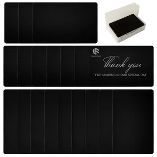 FONLAND 100 Stücke Metall Visitenkarten Blank Laser Gravierte Aluminiumlegierung Dicke Für House Office DIY Geschenkkarten, 10 Farben (Schwarz)