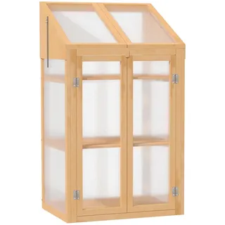 Outsunny Frühbeet aus Holz, 70 x 50B x 120H cm-Braun