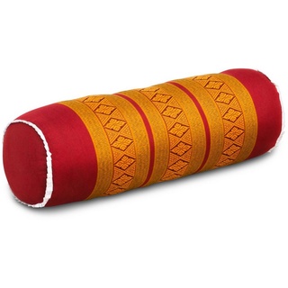 livasia Nackenrolle Nackenrolle, vegan und handgefertigt, Ø 17x56cm, Kapok gelb|rot