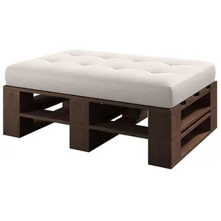 sunnypillow Palettenmöbel Europaletten, Palisander Hocker 120x60cm | Indoor & Outdoor, Lounge gartenmöbel Holz gartenmöbel Set, Lounge möbel Terrasse Balkon loft Stil Paletten