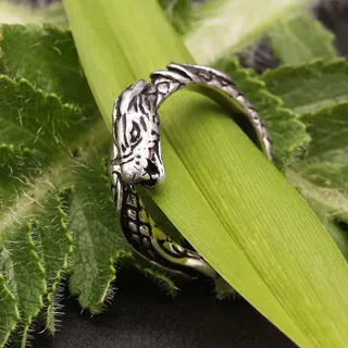 Drachensilber Drachen Schmuck Ring massiv 925 Silber Damen Herren 56 - Silber