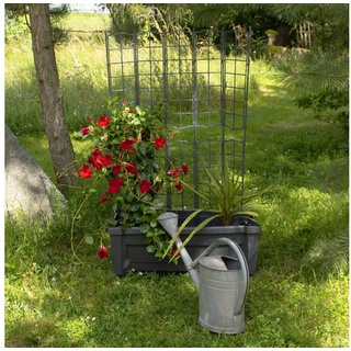 NYVI Blumenkasten Pflanzkasten Rankgitter NYVIGreen 79x35x135 42L mit Bewässerungssystem (1 St), Pflanzkübel Spalier aus wetterfestem & recyceltem Kunststoff schwarz