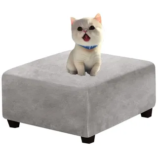 SDNAM Quadratisch Schonbezug Hockerbezug, 40x40/50x50/60x60 Hocker Husse für Fußhocker Stretch Bezug Ottomane Abdeckung Überzug Hocker Protector Waschbar Hockerabdeckung(#1,60x60cm/23.7x23.7in)