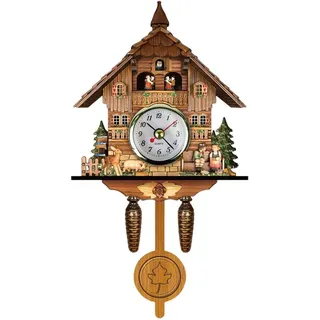 Topiky Vintage Wanduhr, Kuckucksuhr, Retro Holz Kuckuck Vogelhaus Wanduhr, Heimdekoration, Hängende Kuckucksuhr, Automatische Schaukel, Glocke, Pendel, Heimdekoration, Skandinavischer