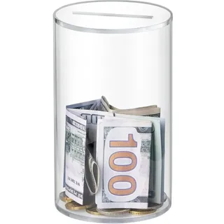 Transparentes Acryl-sparschwein Für Erwachsene, Muss Zum Öffnen Aufgebrochen Werden, Durchsichtiges Acryl-sparschwein, Kann Kein Echtes Geld Aufnehmen (6 Zoll H X 3,54 Zoll D)