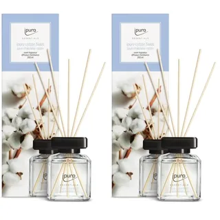 ipuro - Essentials Raumduft Cotton Fields 200ml | Raumerfrischer mit Sternanis, Vanilleblume & Geranie, Rose, Veilchen, Zedernholz Duft Aroma | Diffuser mit Stäbchen | Lufterfrischer für die Wohnung