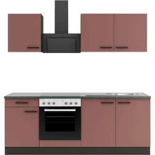 OPTIFIT Küchenzeile Nizza 210 cm Rostrot