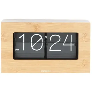 Karlsson Uhr Wand- und Tischuhr Boxed Flip Bamboo