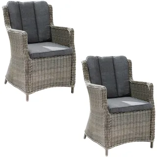 Destiny Luna Polyrattan Gartensessel 60 x 71 x 80 cm vintage grau 2 St.