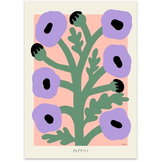 The Poster Club - Purple Poppies von Madelen Möllard, 50 x 70 cm
