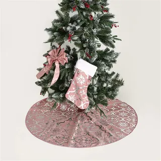Meiju Mateju Weihnachtsbaum Rock Dekoration, Decke Weinachtsdeko Weihnachtsbaumdecke Röcke Ornaments für Weihnachten Baum Rock Deko Schutz (120cm,Rosa)