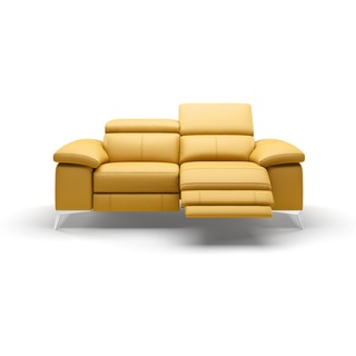 Leder 2-Sitzer Relaxfunktion MILANO Sofa Couch - gelb