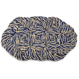HAY - Coco Fußmatte, swirl, blau / off-white