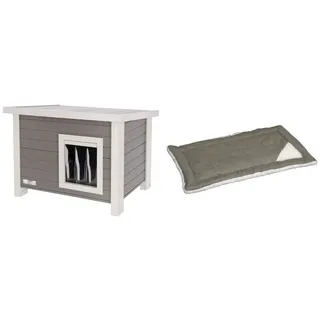 Kerbl Katzenhaus Eli 57 x 45 x 43 cm Grau/Weiß