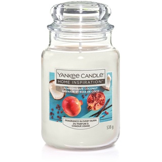 Yankee Candle Duftkerze Großes Glas Pomegranate Coconut 538 g, weiß