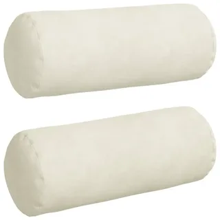 vidaXL Bolsterkissen 2 Stück Creme Ø 15 x 40 cm Cordstoff
