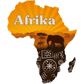 GRAZDesign Wandtattoo Afrika Kontinent, afrikanische Deko, Wandsticker Afrikanische Zeichen, Wandaufkleber Wohnzimmer Schlafzimmer, Fototapete selbstklebend XXL, 48x40cm