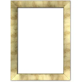 Holzwerkstoff Bilderrahmen Carla 35 x 50 cm mit weißer Rückwand 50x35 cm, hier Gold antik mit Kunststoffglas Antireflex 1mm