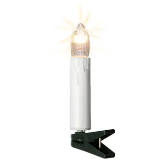 hellum Lichterkette Kerzen innen, 16 Lichter, Wachstropfen weiß, Stecker | Christbaum Lichterkette warmweiß mit Clip, beleuchtet 6,0m, Kabel grün, Weihnachtsbaumbeleuchtung innen <59lm 611618