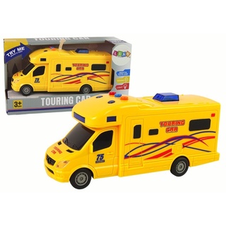 LEAN Toys Spielzeug-Auto Auto Camper Sound Licht Wohnmobil Aufkleber Fahrzeug Spielzeug Urlaub gelb