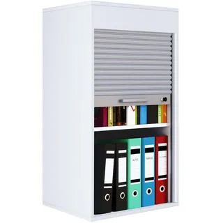 VCM Aktos L Rollladenschrank 50 x 40 x 93 cm silber / weiß