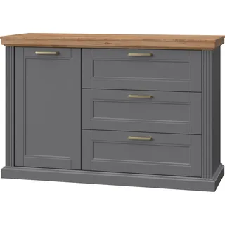 Home Affaire »Tara, im klassischen Landhausstil, FSC-zertifiziert, in 2 Größen«, (Soft-Close-Funktion, goldfarbene Metallgriffe, Innendekor Holzoptik), lackiert mit wasserbasiertem UV-Lack, unempfindlich und kratzfest