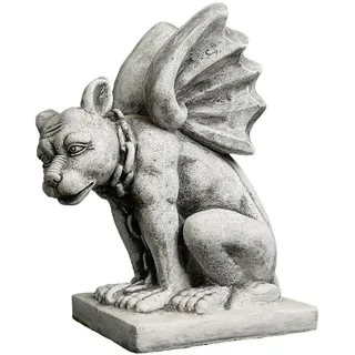 gartendekoparadies.de Gargoyle Torwächer Steinfiguren, 48 cm, 33 kg, Grau, frostsicher aus Steinguss für Außenbereich (Motiv 1)