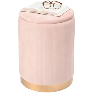 Relaxdays Hocker Samt 32 x 42 cm Altrosa