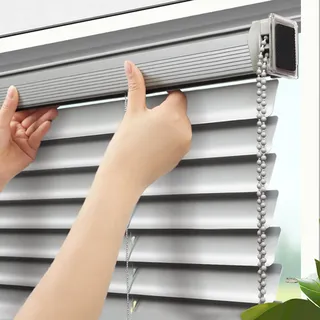 NIANXINN Aluminium-Jalousien für Innenbereich,Silber,Alu Jalousie Ohne Bohren,Lichtfilternd Sichtschutz Fenster Rollo,Verdunkelungsrollos,25mm Lamellen,Anpassbar,Breite x Höhe (110cm x 200cm)