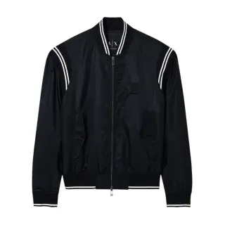A|X Armani Exchange für Herren. XM002017AF19828UC001 Schwarze Satin-Bomberjacke (L), Lässig, Polyester