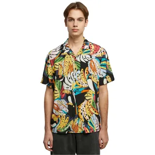 Urban Classics Herren Hemd Viscose AOP Resort Shirt, lässiges Hemd für Männer, mit floralem Print, erhältlich in vielen Farbvarianten, Größen XS-5XL - 3XL