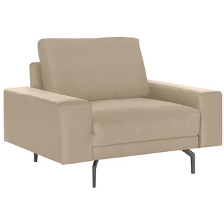 hülsta sofa Sessel hs.450, Armlehne breit niedrig, Alugussfüße in umbragrau, Breite 120 cm beige
